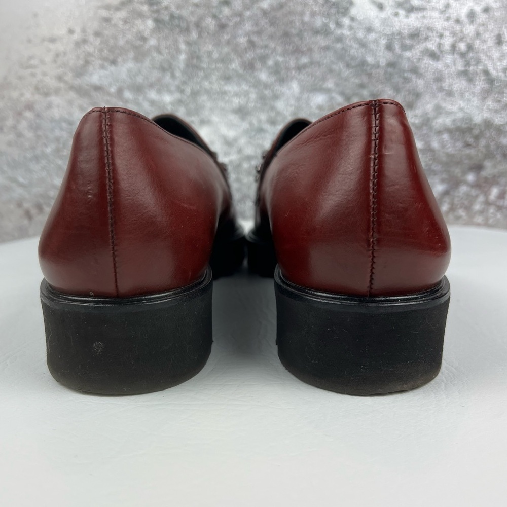 Paul Green Burgundy Studded Leather Loafers - Picture 7 of 10